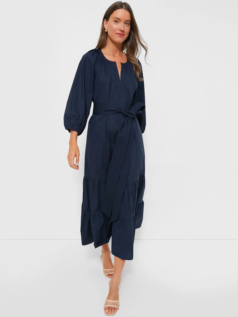 Tuckernuck Navy Lyles Cotton Maxi Dress Size XXXL